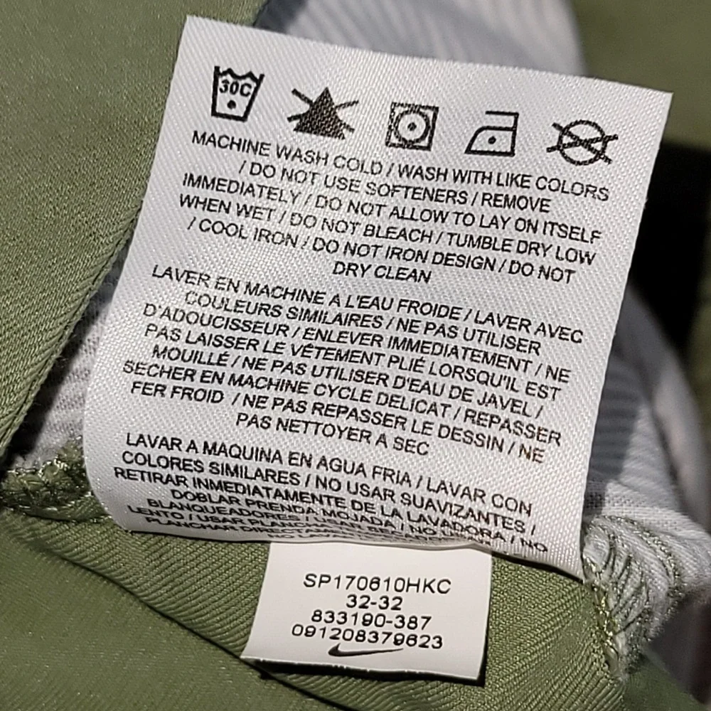 Nike Golf Modern Fit Dri-FIT Pants Mens 32x32 Olive Green Chinos 833190-387